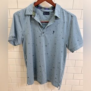 Blue patterned golf polo by William Murray
